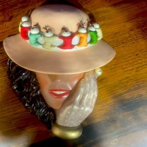 Ceramic Lady head wall hanging. Rare Find